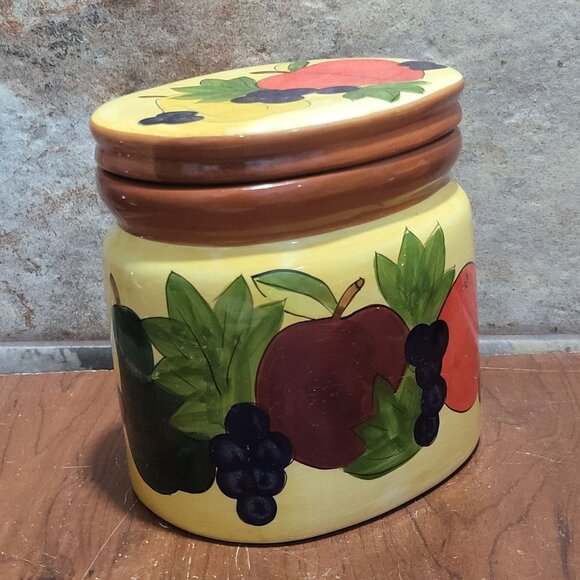 Ceramic Cannister Fruit Design Rubber Seal - Picture 7 of 10